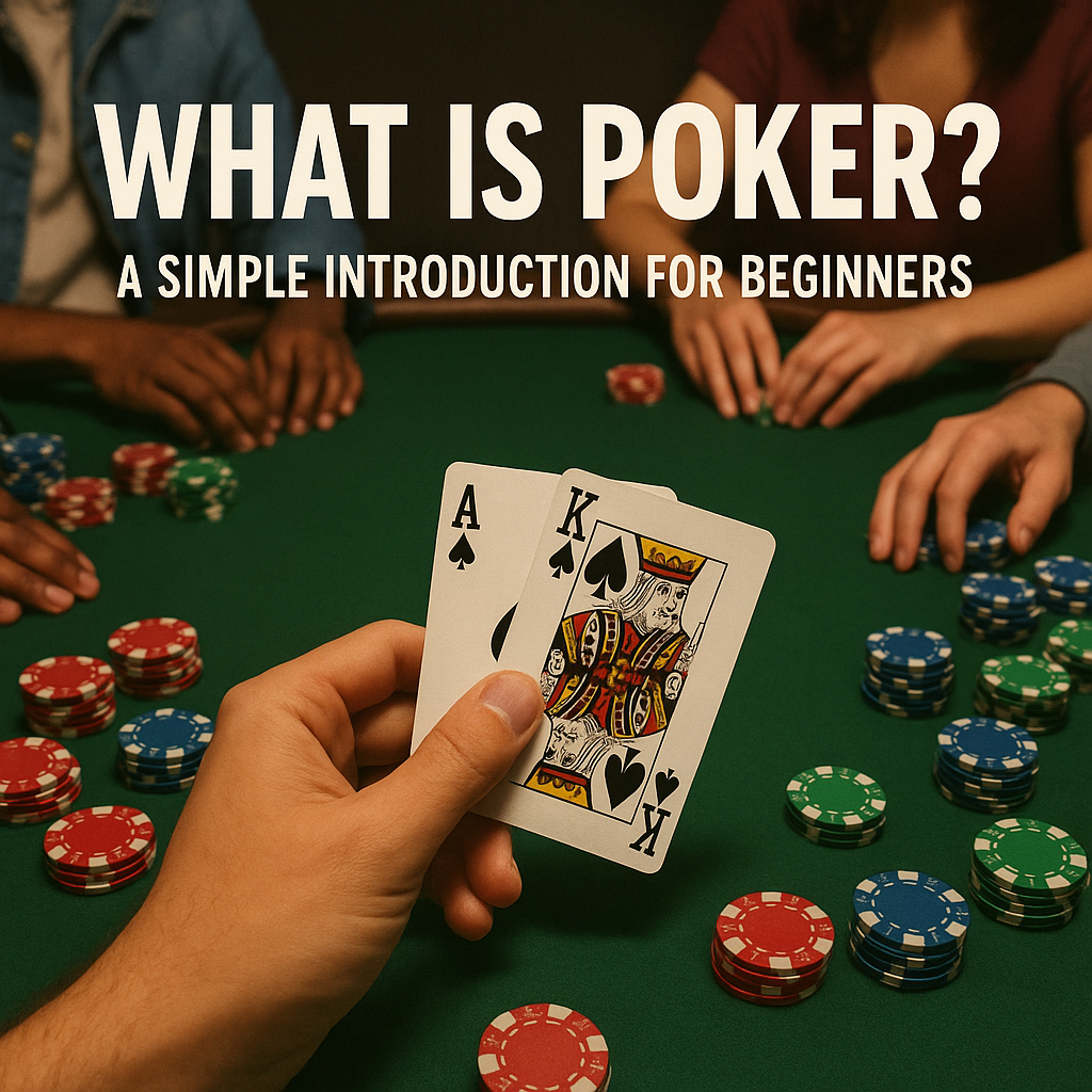 a hand with cards. what is poker?